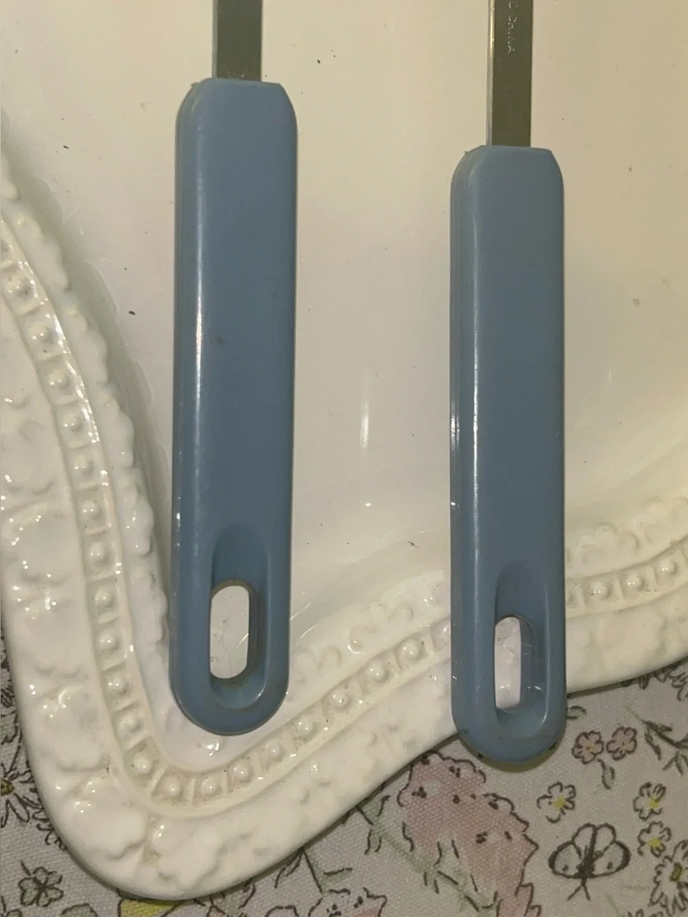 Kitchen Utensil Set -Blue Slotted Spoon and Serving Spoon
